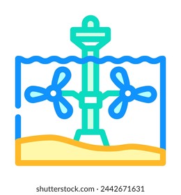 vectores de iconos de color de marea. sistemas de marea señales de marea. ilustración de símbolo aislado