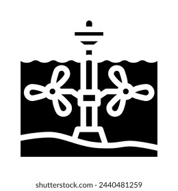 glifo de marea vector. glifo de marea signo de marea de barrera. símbolo aislado ilustración