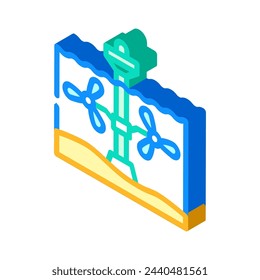 vectores de iconos isométricos de marea. sistemas de marea señales de marea. ilustración de símbolo aislado