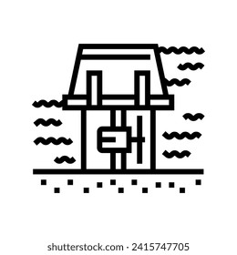 range systems barrages tidal line icon vector. range systems barrages tidal sign. isolated contour symbol black illustration