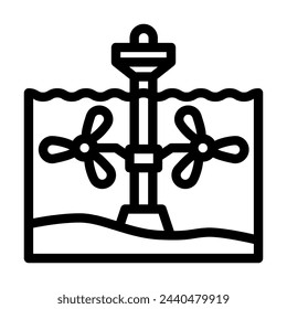 range systems barrages tidal line icon vector. range systems barrages tidal sign. isolated contour symbol black illustration