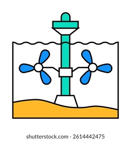 range systems barrages tidal line icon vector. range systems barrages tidal sign. isolated symbol illustration