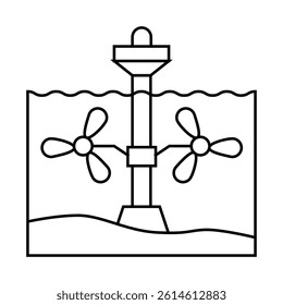 range systems barrages tidal line icon vector. range systems barrages tidal sign. isolated contour symbol black illustration