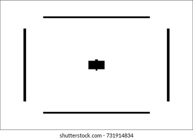 Rangefinder camera viewfinder with one focal length frame-line and rangefinder patch in the center.
