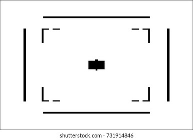 Rangefinder camera viewfinder with two focal length frame-line and rangefinder patch in the center.