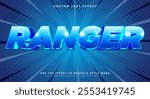 Ranger 3D editable text effect Template with Thunder Style