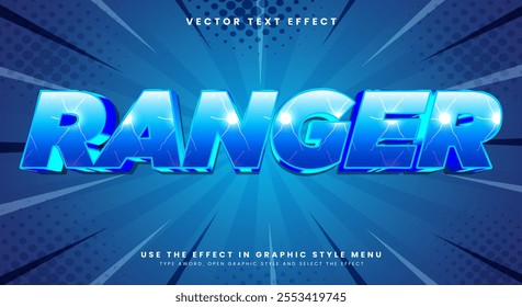 Ranger 3D editable text effect Template with Thunder Style