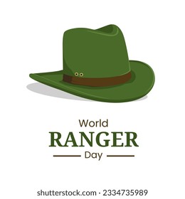 Icono de Sombrero mayor en la ilustración de fondo blanco adecuado para el día del ranger mundial