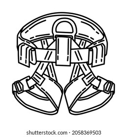 Ranger Quick Harness Part of Firefighter Accessories and Equipment Device Hand Drawn Icon Set Vector.