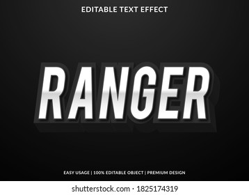 ranger text effect template with sans and bold style use for brand tagline or product logo