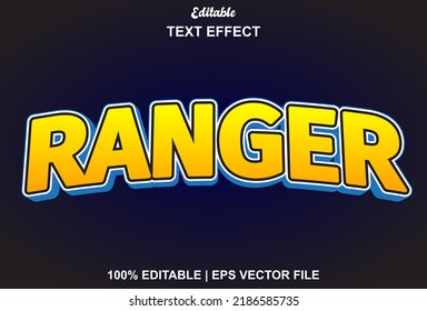 efecto de texto ranger con color amarillo y se puede editar.