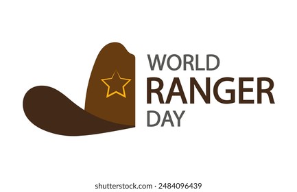 Tipografía del sombrero del día mundial del guardabosques, ilustración de Arte vectorial.