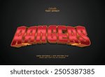 Rangers silver editable text effect template with 3d style use for logo and business brand or esport logo gaming