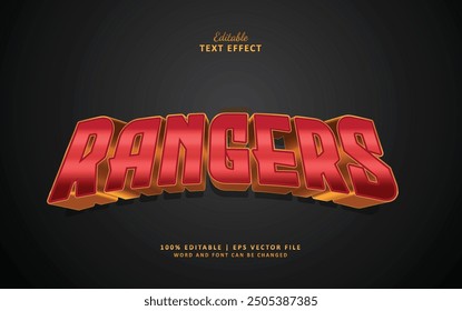 Rangers silver editable text effect template with 3d style use for logo and business brand or esport logo gaming