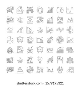 Ranging linear icons, signs, symbols vector line illustration set