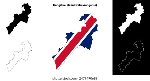 Rangitikei blank outline map set