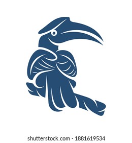 Ilustración vectorial de diseño de aves de Rangkong, plantilla de conceptos de diseño del logotipo de aves de Rangkong, símbolo de icono