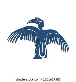 Rangkong Bird design vector illustration, Creative Rangkong Bird logo design concepts template, icon symbol