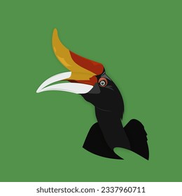 Rangkong Hornbill vector, ave asiática 