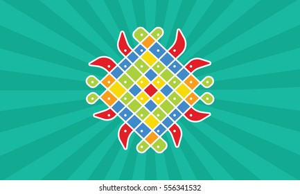 rangoli with colors vector design