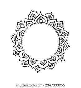 Rangoli Decorative Element in Doodle Style Decorative Outline for Lettering