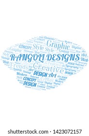 Rangoli Designs word cloud. Wordcloud made with text only.