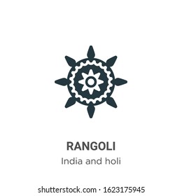 Rangoli glyph icon vector on white background. Flat vector rangoli icon symbol sign from modern india and holi collection for mobile concept and web apps design.