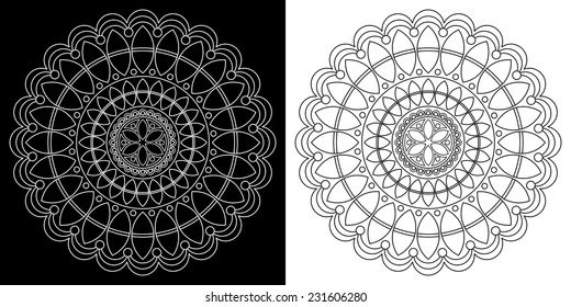 Rangoli.  Henna Mandala design. Vector Illustration EPS-10