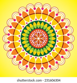 Rangoli.  Henna Mandala design. Vector Illustration EPS-10