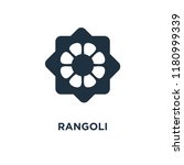 Rangoli icon. Black filled vector illustration. Rangoli symbol on white background. Can be used in web and mobile.