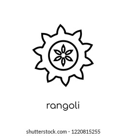 Rangoli icon. Trendy modern flat linear vector Rangoli icon on white background from thin line india collection, editable outline stroke vector illustration