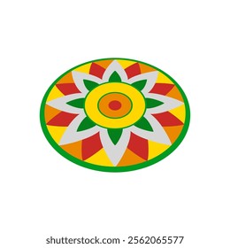 Rangoli Mat, Diwali, Hindu, Indian Symbol Illustration