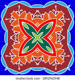 Rangoli Ornamental Design Vector Art Illustration