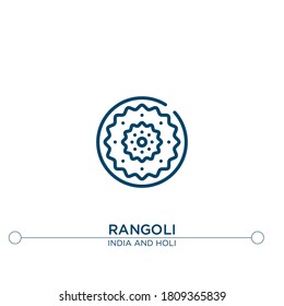 rangoli outline vector icon. simple element illustration. rangoli outline icon from editable india concept. can be used for web and mobile
