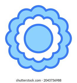 Rangoli vector Blue outline icon. Hindu festival, Hindu celebration icon.