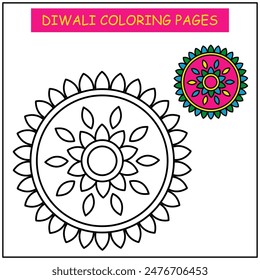 Rangoli Vector Design, Rangoli design , manala , diwali coloring pages