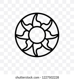 Rangoli vector linear icon isolated on transparent background, Rangoli transparency concept can be used for web and mobile