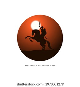 Rani Lakshmi Bai balidan Diwas vector illustration.