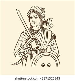 Rani Lakshmibai  freedom fighter Translation: Rani was the Maharani consort of the princely state of Jhansi in Maratha Empire