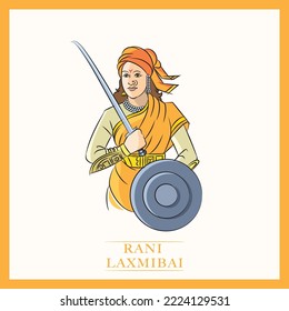 rani laxmi bai vector illustration