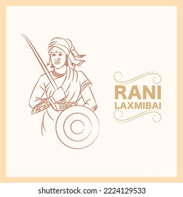 rani laxmi bai vector illustration