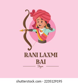 Rani laxmi bai vector mascot logo template.