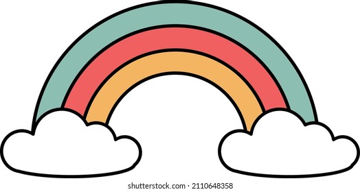 ranibow in retro style vector