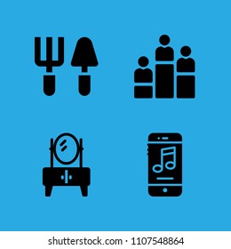 rank, cupboard, tools and smartphone icons vector in sample icon set for web and graphic design