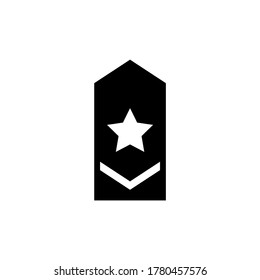 Rank Epaulette, Military Shoulder Badge. Flat Vector Icon illustration. Simple black symbol on white background. Rank Epaulette, Military Shoulder sign design template for web and mobile UI element