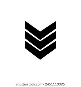 rank in epaulettes icon. vector flat black trendy style illustration for web and app..eps