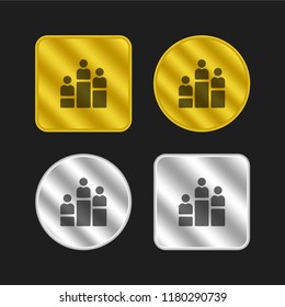 Rank gold and silver metallic coin logo icon design