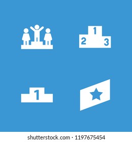 Rank icon. collection of 4 rank filled icons such as . editable rank icons for web and mobile.