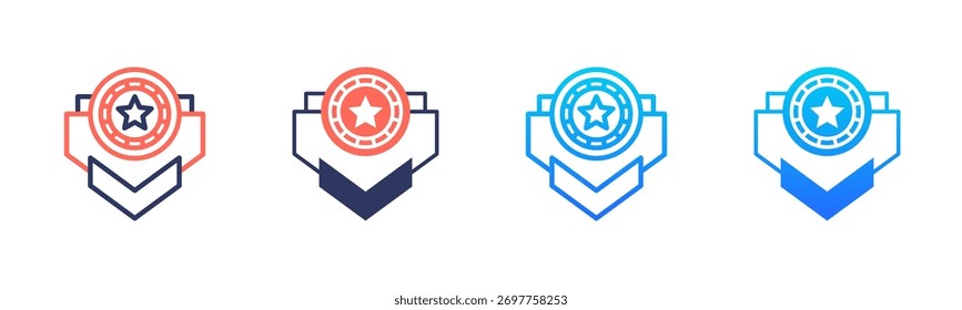Rank Icon Pack In Multiple Styles