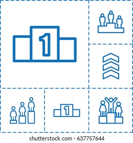 Rank icon. set of 6 rank outline icons such as ranking